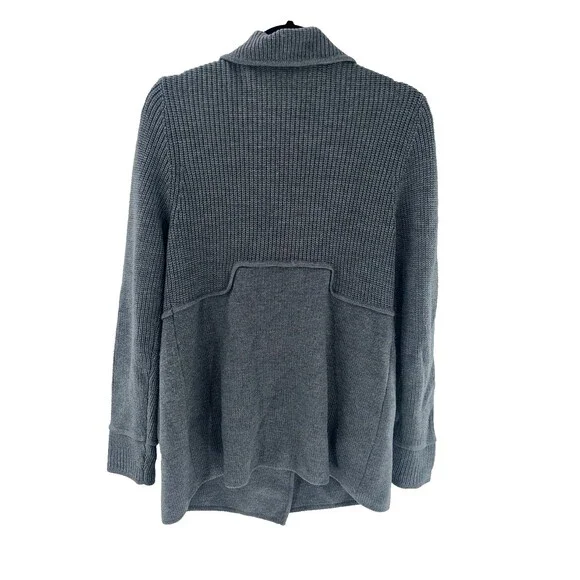Women's Magaschoni Gray Merino Wool Cardigan Sweater Size M L? - Picture 7 of 8